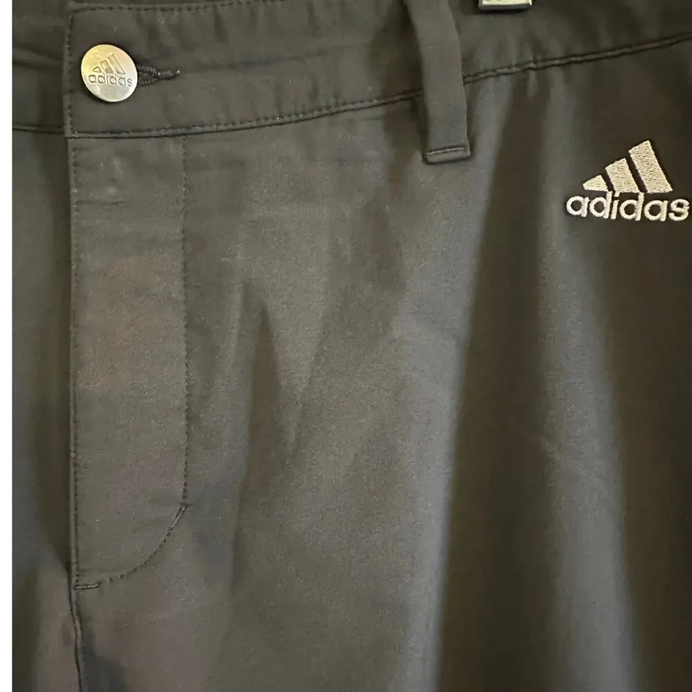 Adidas Golf Performance Shorts Mens 38 Black Flat Front Stretch 10” Inseam